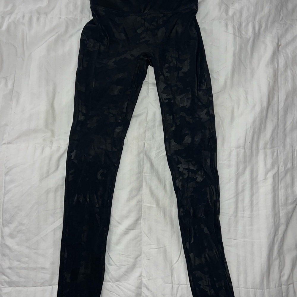 SPANX Black Camouflage Leggings